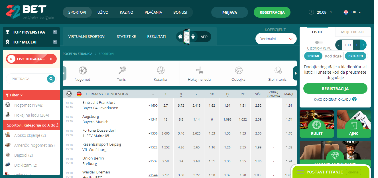 22Bet kladionica